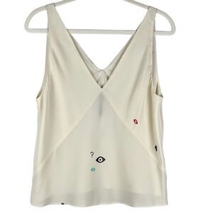 Veda 100% Silk V-neck Sleeveless Tank Medium